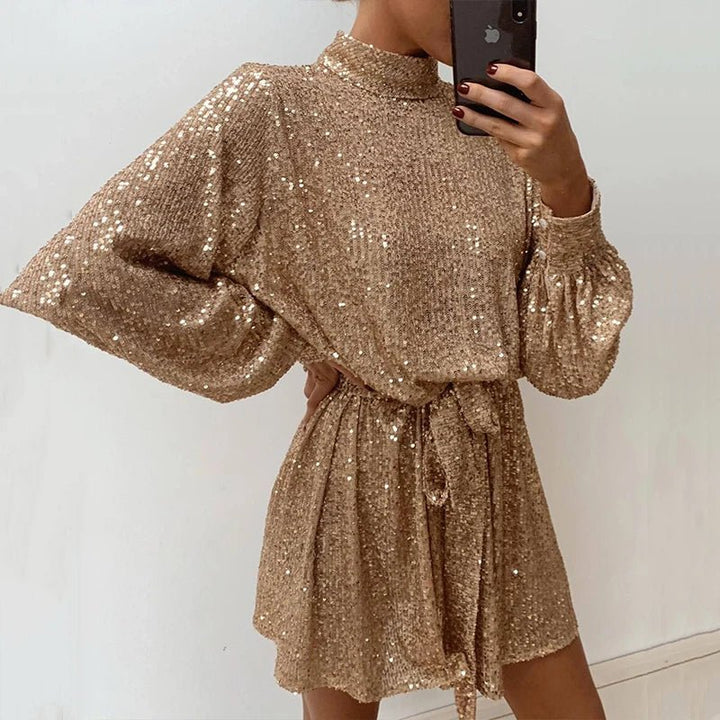 Elina | Sequin High - Neck Dress in first_variant_option1 | Elegant Women&