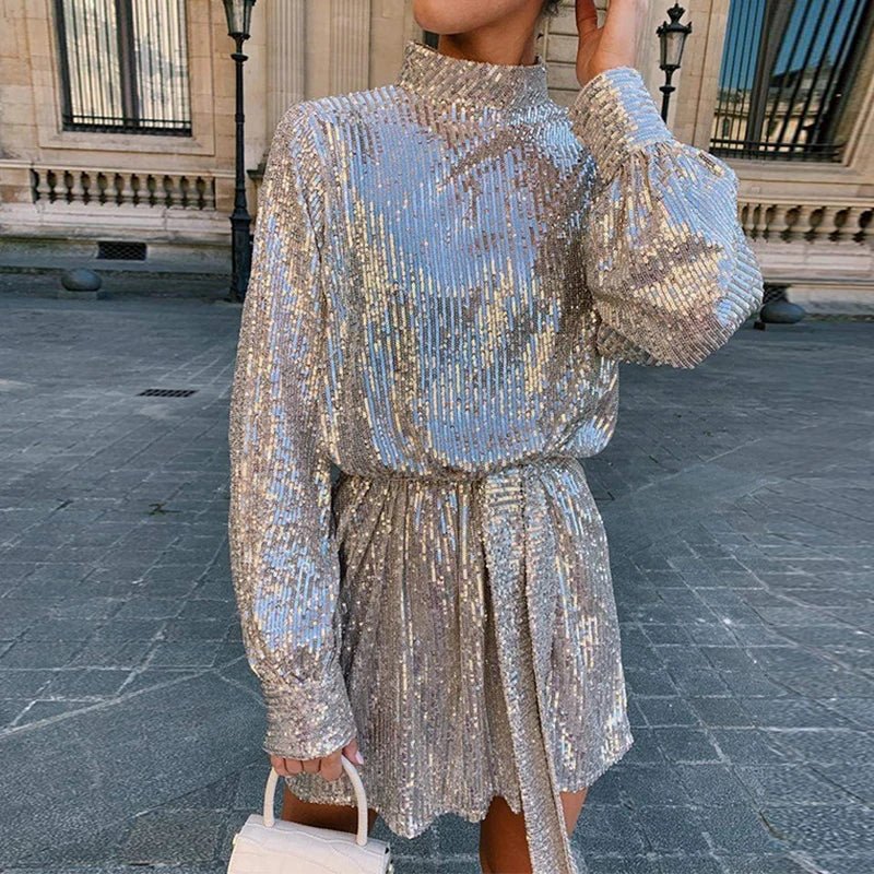Elina | Sequin High - Neck Dress in first_variant_option1 | Elegant Women&