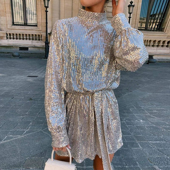 Elina | Sequin High - Neck Dress in first_variant_option1 | Elegant Women&
