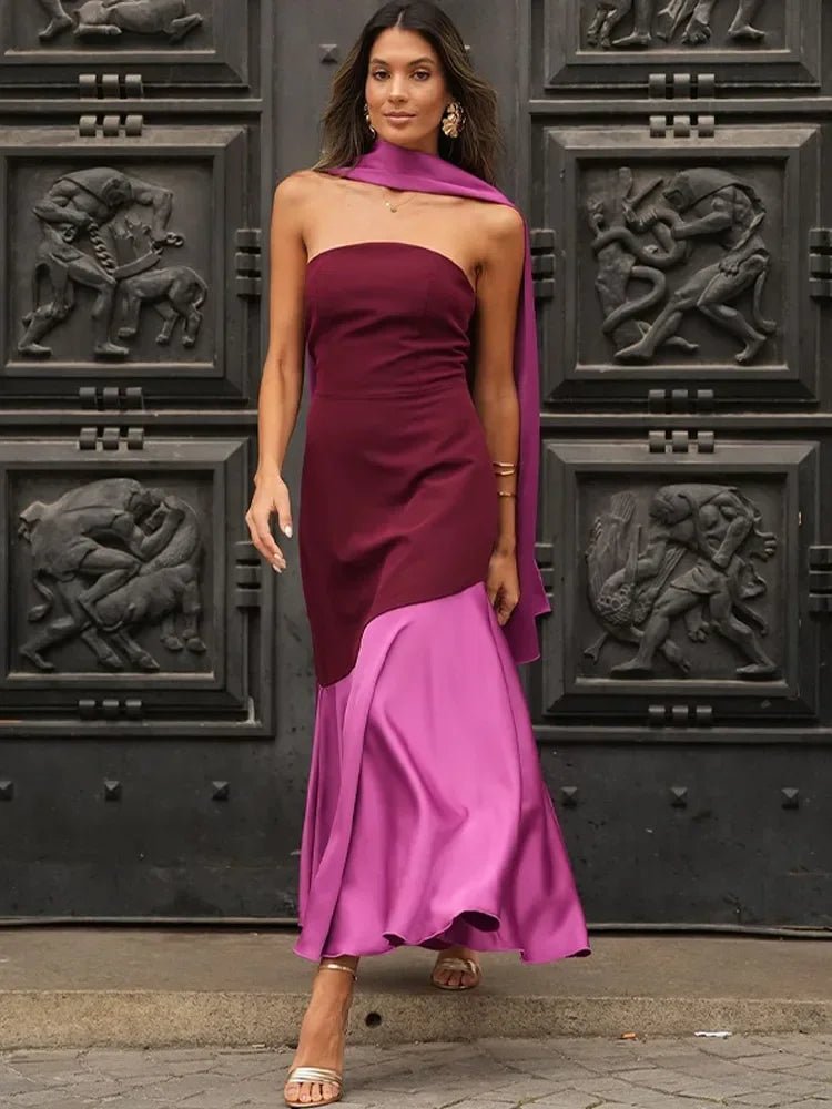 Ensley | Classy Two - Tone Dress in first_variant_option1 | Elegant Women&