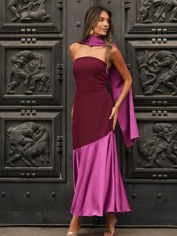 Ensley | Classy Two - Tone Dress in first_variant_option1 | Elegant Women&