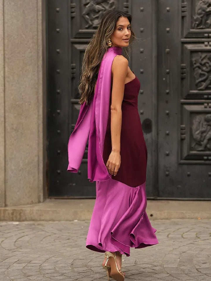Ensley | Classy Two - Tone Dress in first_variant_option1 | Elegant Women&