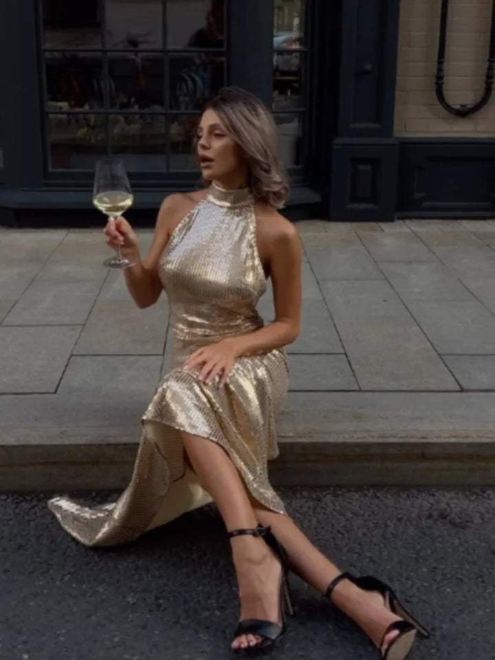 Estrella | Radiant Metallic Dress in first_variant_option1 | Elegant Women&