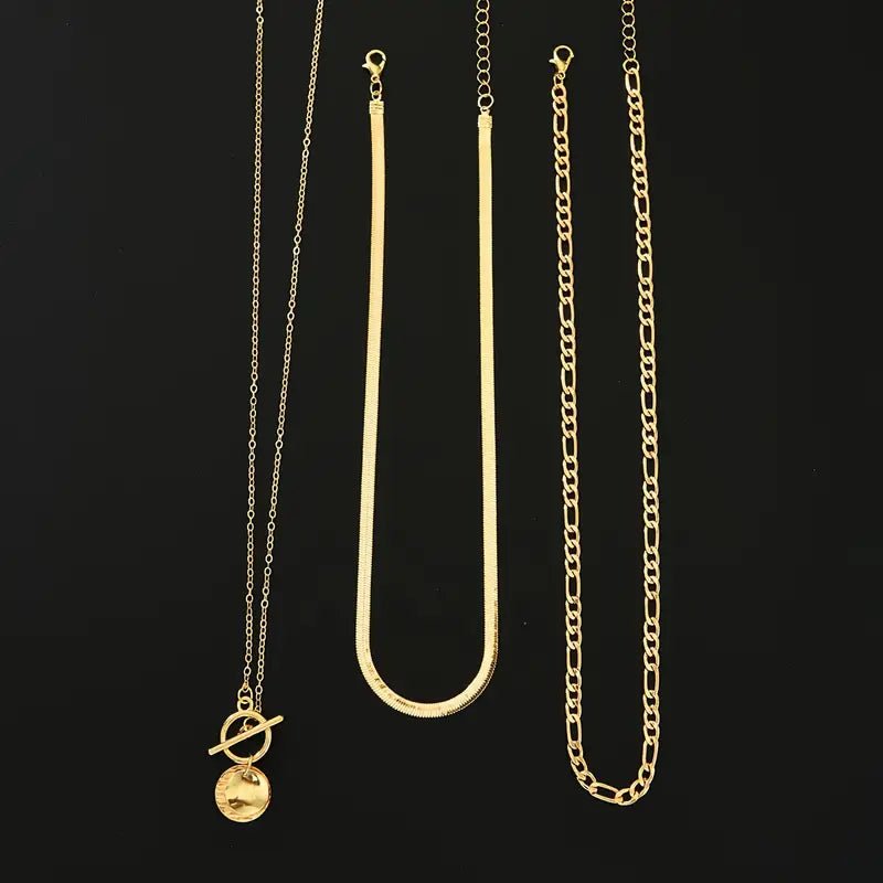Etheldreda | Layered Round Pendant Necklace Set in first_variant_option1 | Elegant Women&