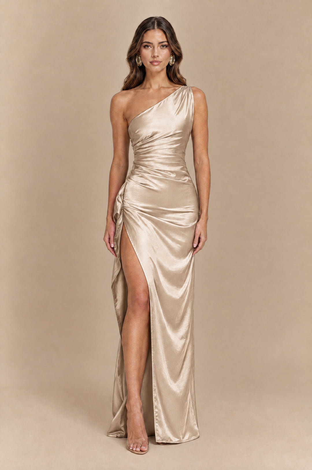 Evelyn Enchanting Tiered Maxi Dress in Beige - Maeve The Label