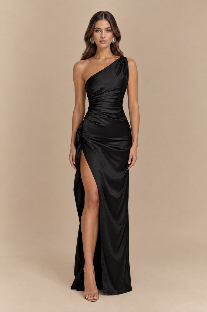 Evelyn Enchanting Tiered Maxi Dress in Black - Maeve The Label