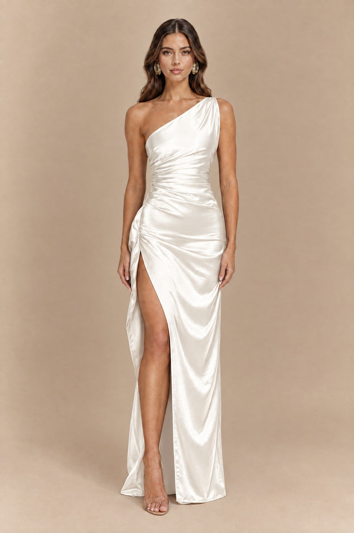 Evelyn Enchanting Tiered Maxi Dress in White - Maeve The Label