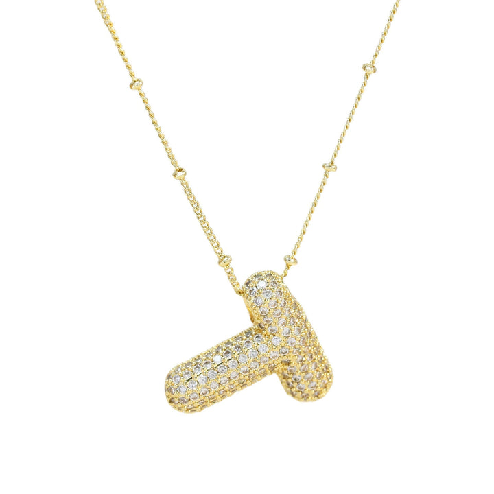 Saskia | Diamond Bubble Letter Necklace
