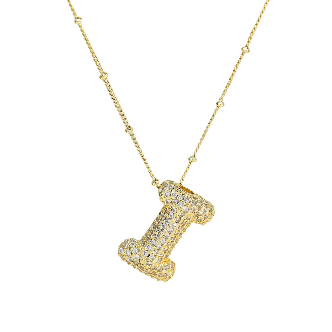 Saskia | Diamond Bubble Letter Necklace