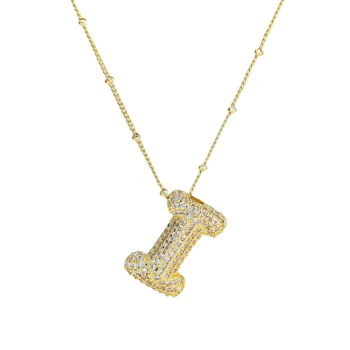 Saskia | Diamond Bubble Letter Necklace