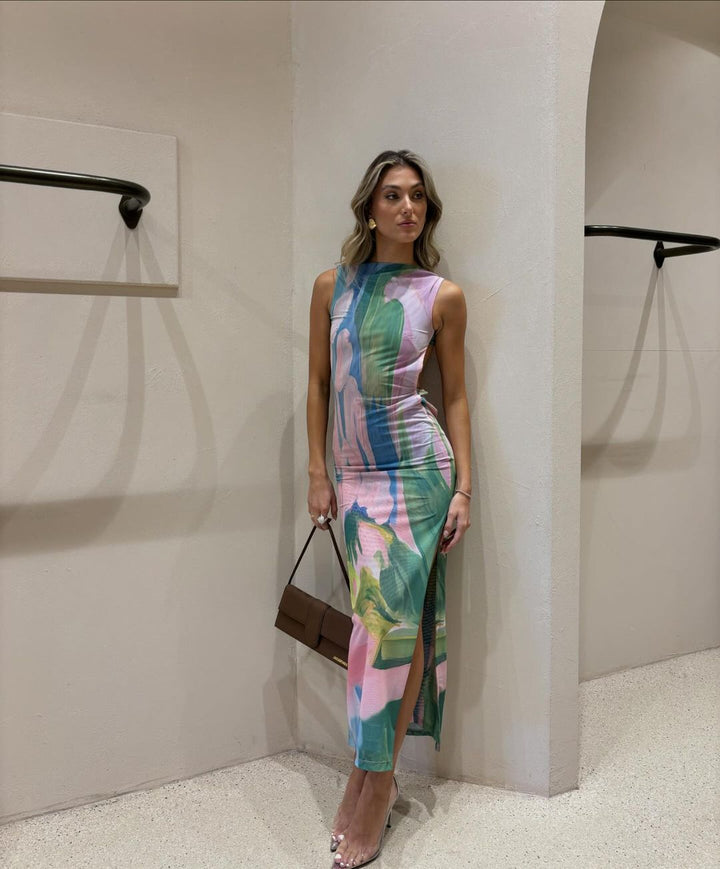 Fallon | Tropical Fitted Dress in first_variant_option1 | Elegant Women&