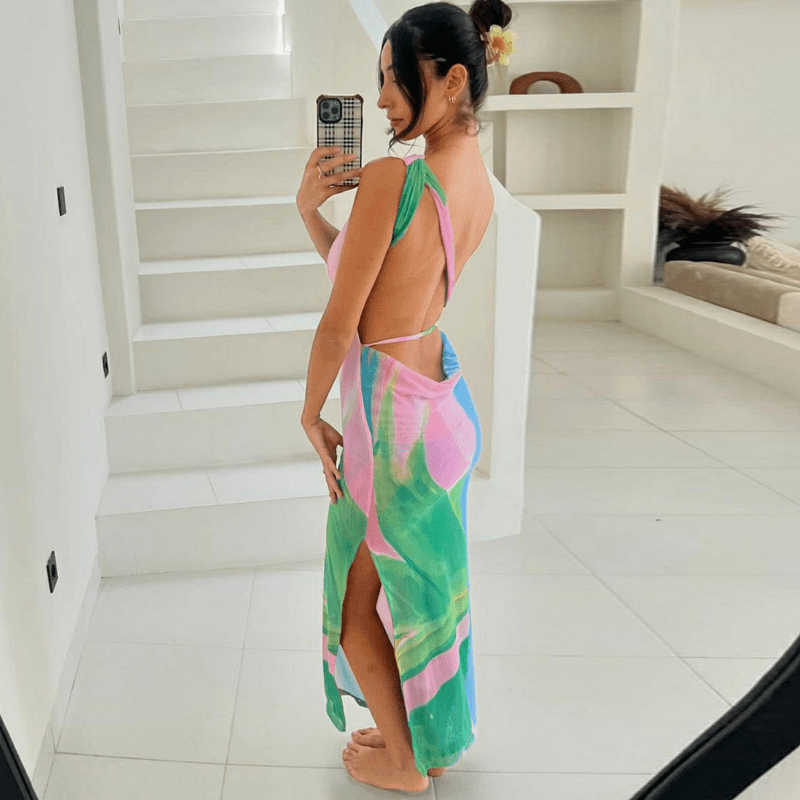 Fallon | Tropical Fitted Dress in first_variant_option1 | Elegant Women&
