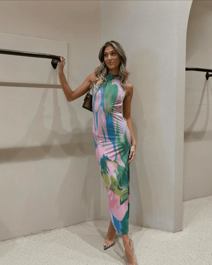 Fallon | Tropical Fitted Dress in first_variant_option1 | Elegant Women&