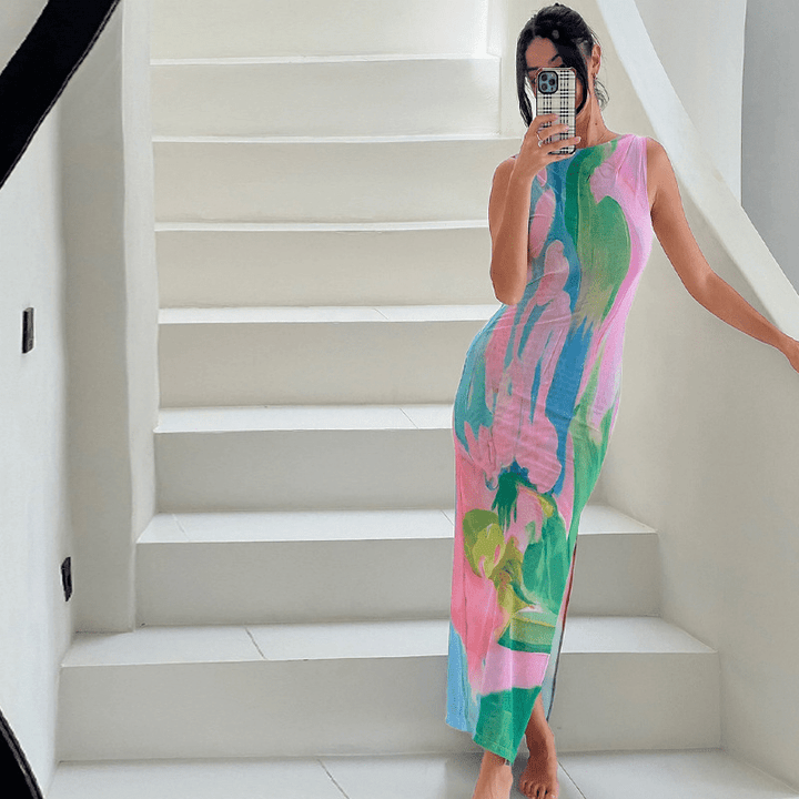 Fallon | Tropical Fitted Dress in first_variant_option1 | Elegant Women&