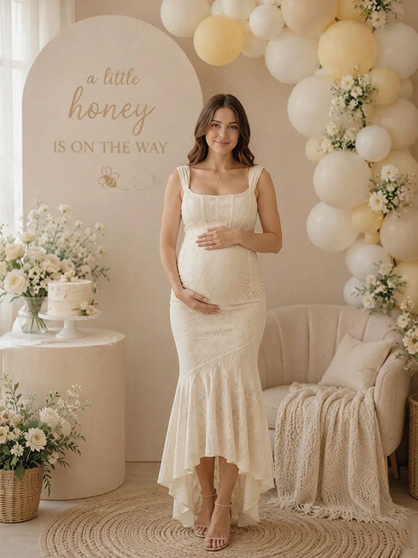 Imogen | Ruched Lace Mermaid Maternity Dress