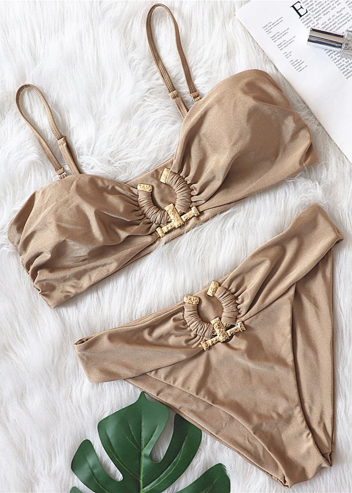 Aoife | Brown Metal Bikini