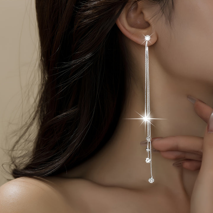 Mirabelle | Rhinestone Split Tassel Earrings