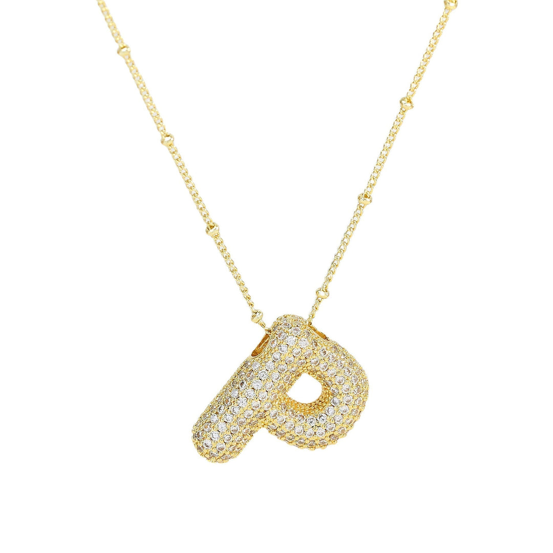 Saskia | Diamond Bubble Letter Necklace