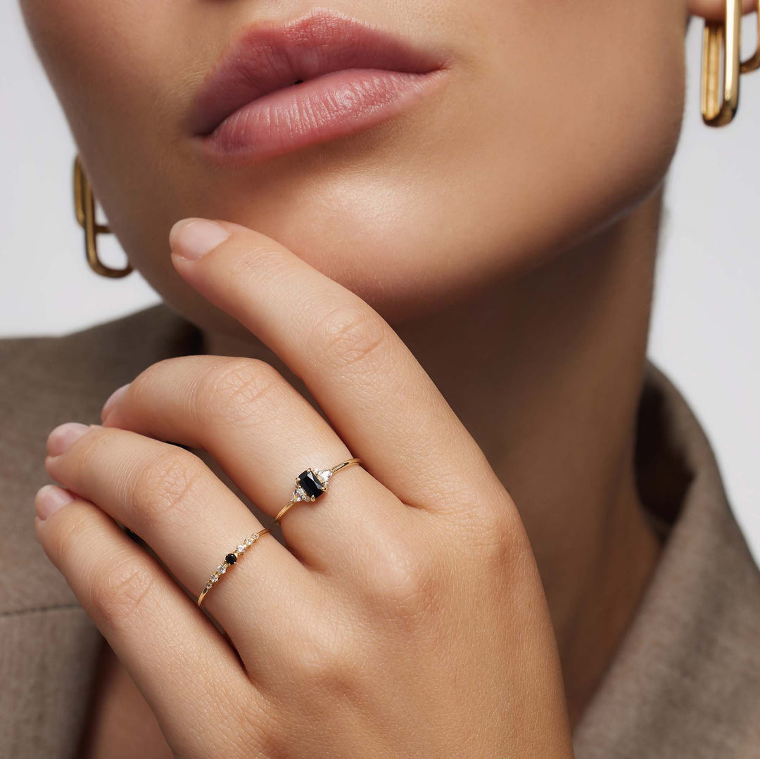 Fenetta | Bold Black Gem Accent Ring in first_variant_option1 | Elegant Women&