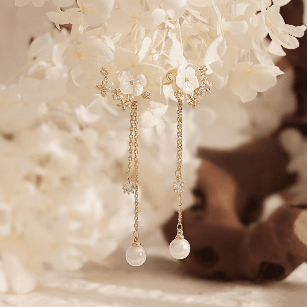 Fleuria Pearl Earrings in first_variant_option1 | Elegant Women's Dress - Maeve The Label