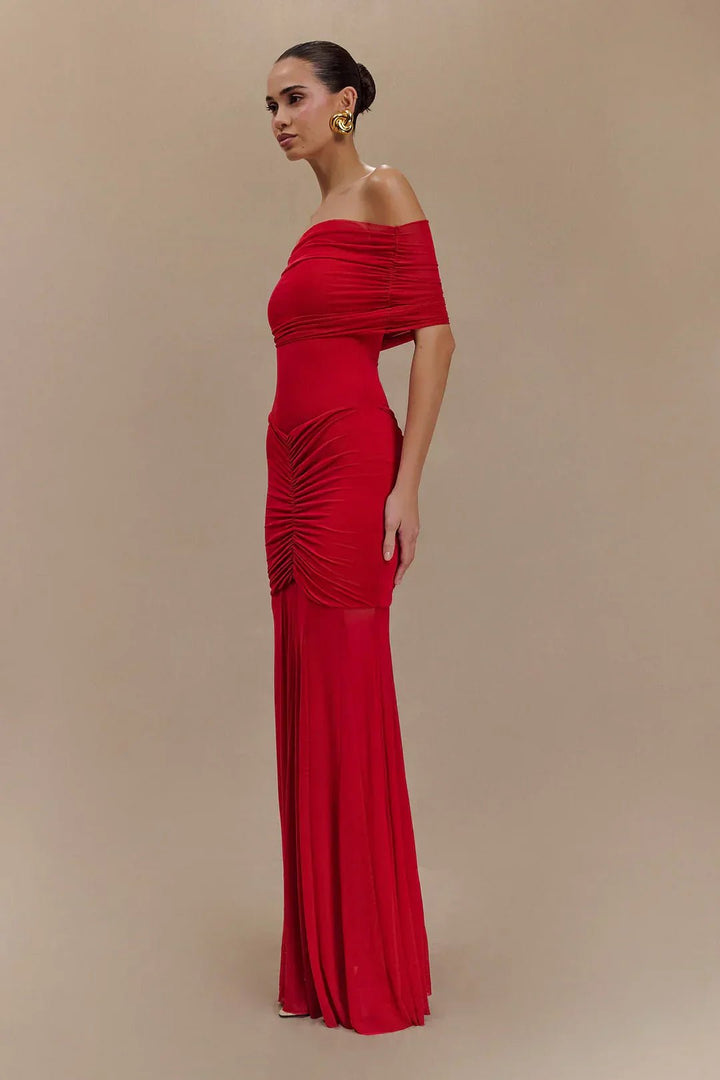 Flora | Elegant Draped Gown in first_variant_option1 | Elegant Women&
