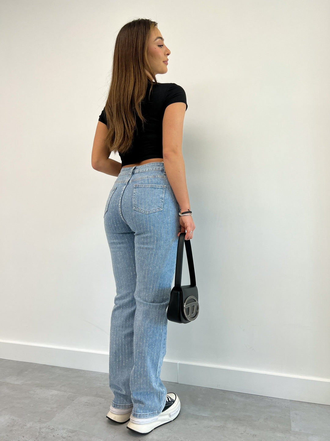 Francesca | Glitter - Stripe Jeans in first_variant_option1 | Elegant Women&
