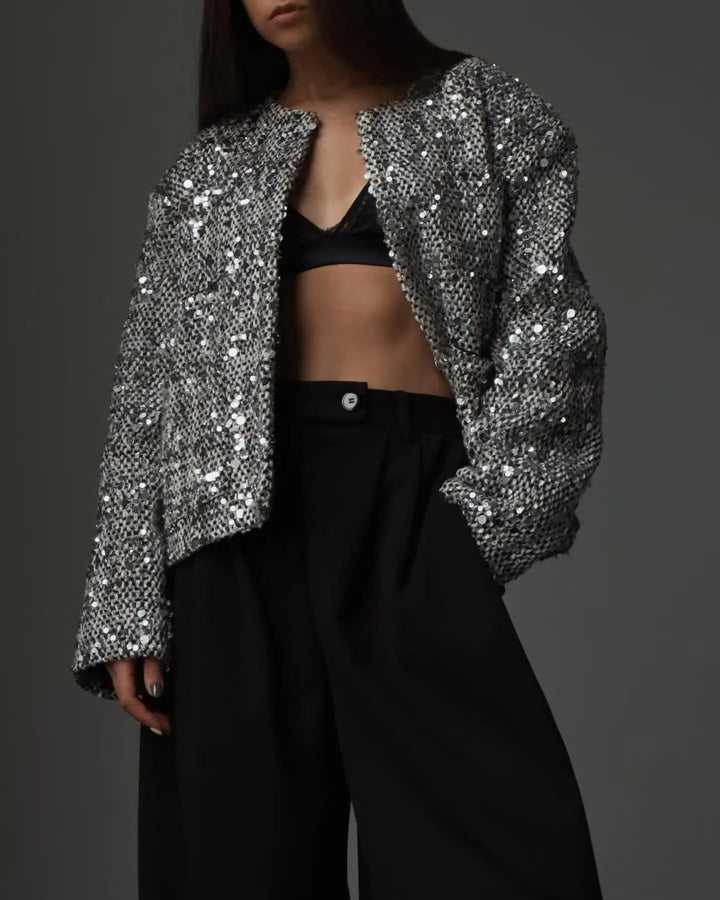 Georgia | Glamorous Sequin Jacket in first_variant_option1 | Elegant Women&