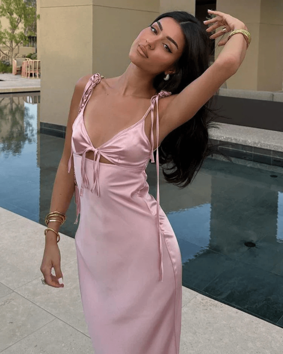 Hestia | Elegant Satin Dress in first_variant_option1 | Elegant Women&