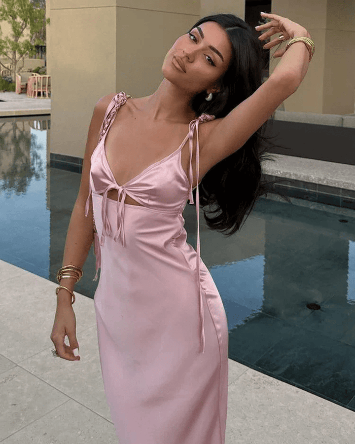 Hestia | Elegant Satin Dress in first_variant_option1 | Elegant Women&