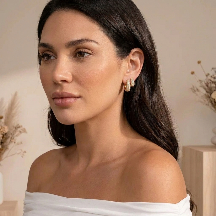 Joscelyne | Shimmering Pavé Hoops