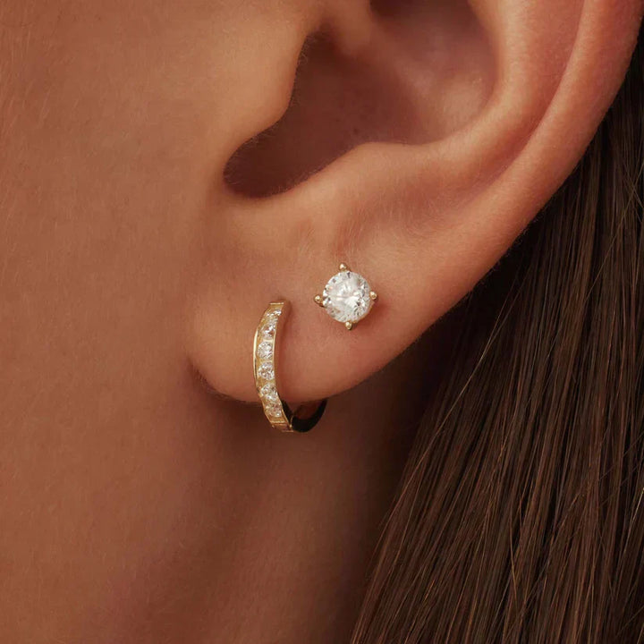 Rivella | Sparkling Hoop and Stud Duo Earrings