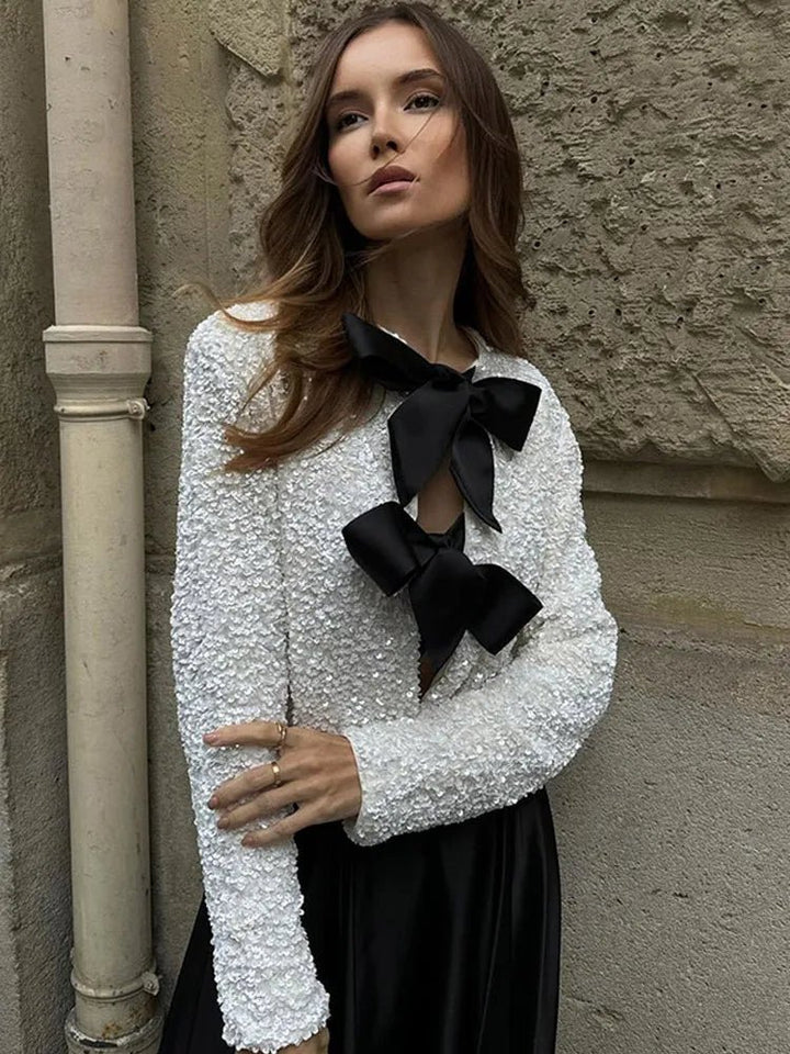 Imani | Sparkly Bow Top in first_variant_option1 | Elegant Women&