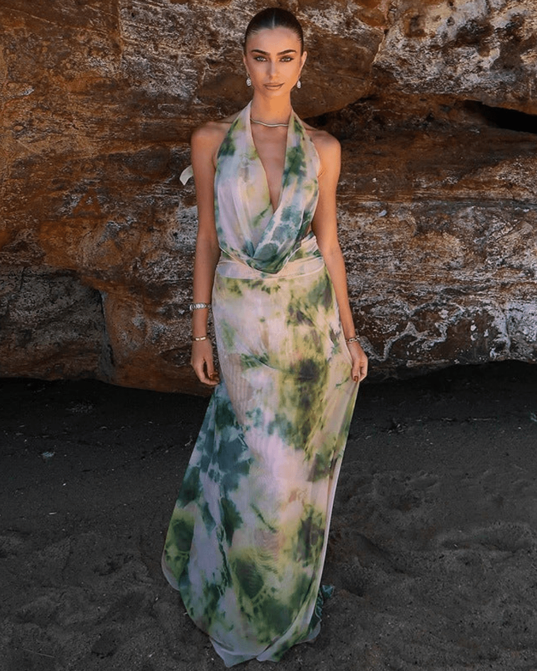 Isley | Drape Maxi Dress in first_variant_option1 | Elegant Women&