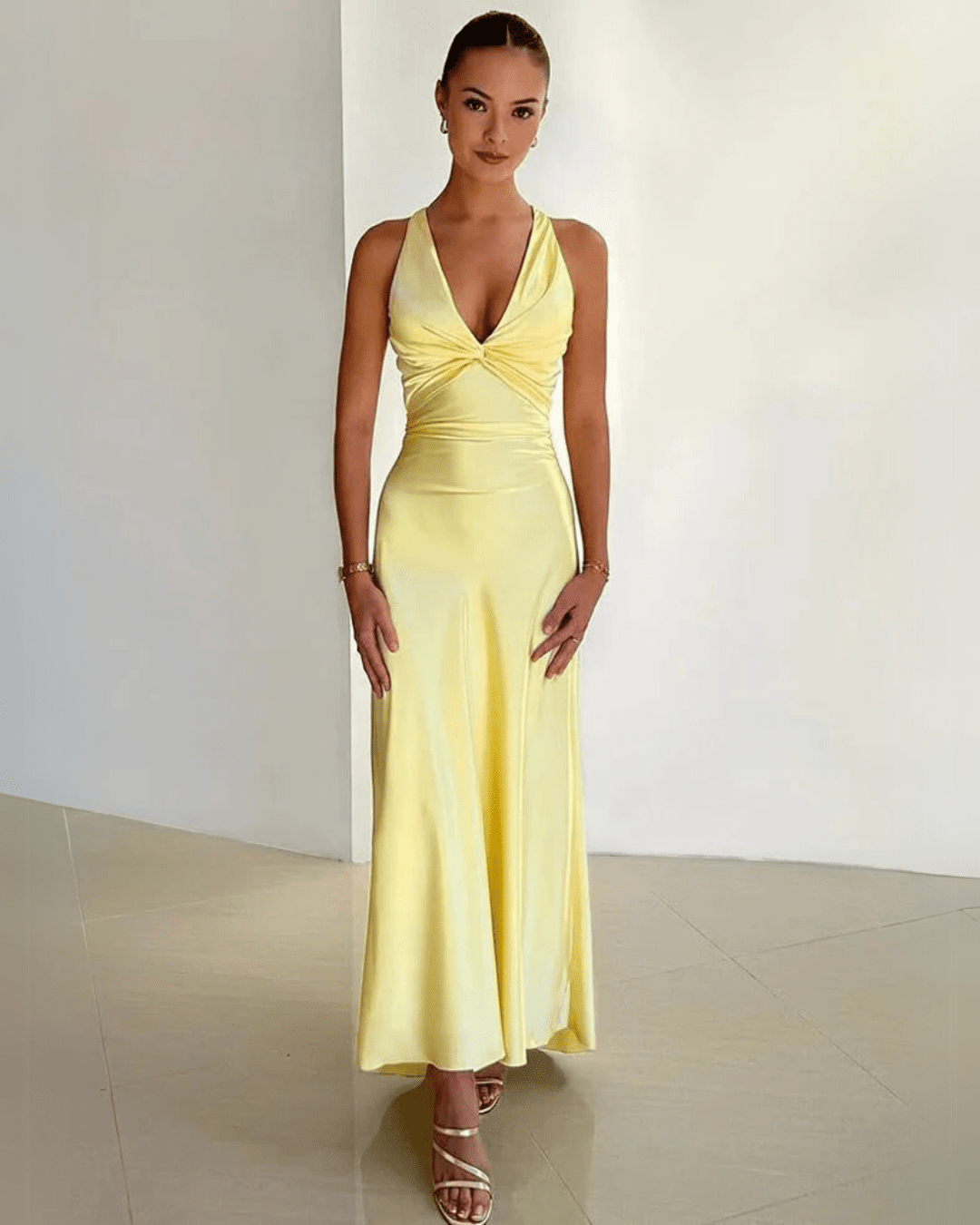 Ismay | Glossy Satin Gown in first_variant_option1 | Elegant Women&