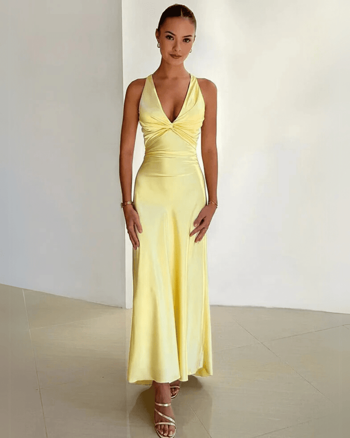 Ismay | Glossy Satin Gown in first_variant_option1 | Elegant Women&