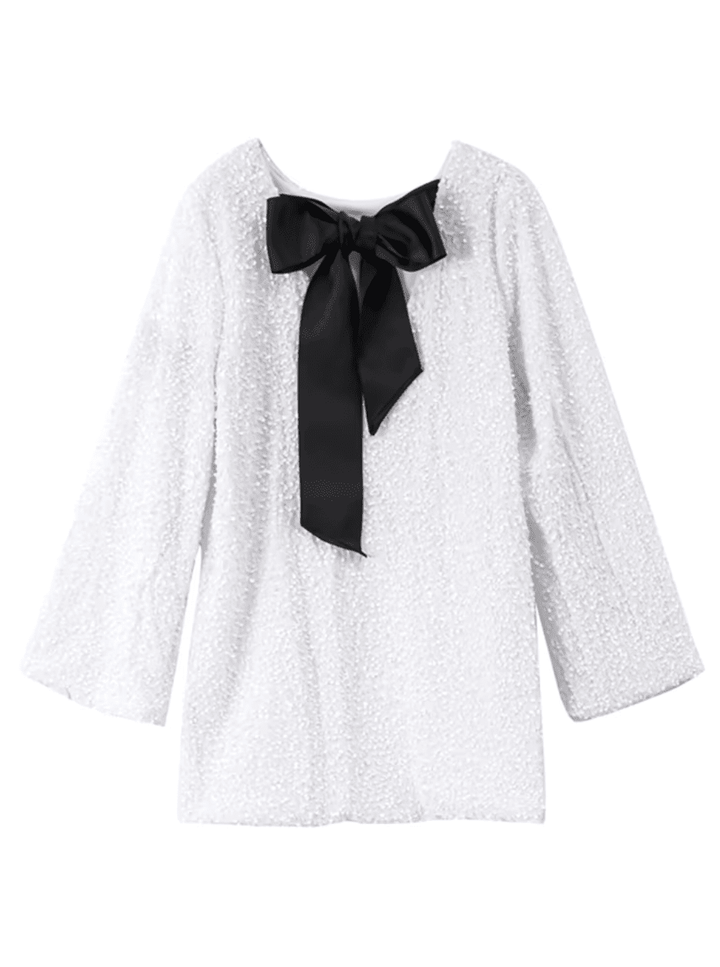 Izzy | Sequin Bow Dress in first_variant_option1 | Elegant Women&