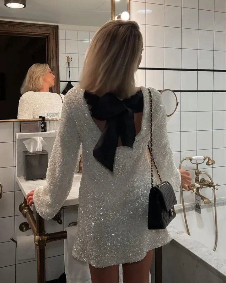 Izzy | Sequin Bow Dress in first_variant_option1 | Elegant Women&