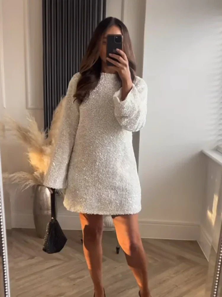 Izzy | Sequin Bow Dress in first_variant_option1 | Elegant Women&