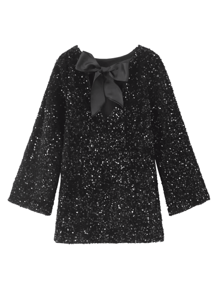Izzy | Sequin Bow Dress in first_variant_option1 | Elegant Women&