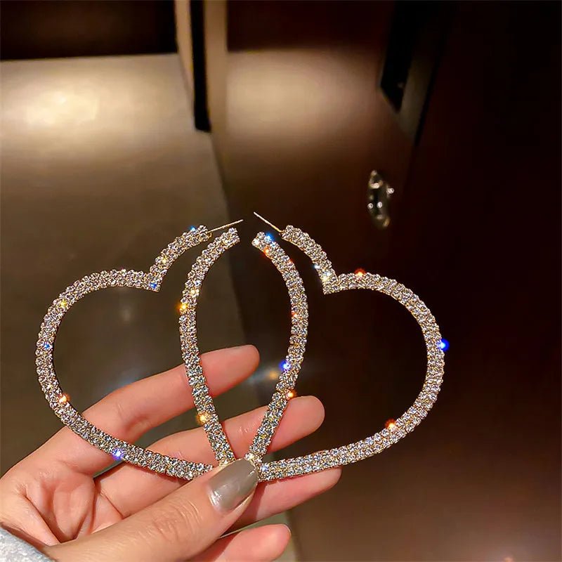 Janelle | Crystal Heart Earrings in first_variant_option1 | Elegant Women's Dress - Maeve The Label