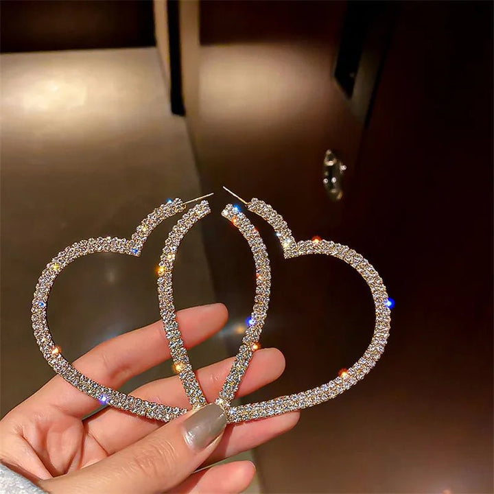 Janelle | Crystal Heart Earrings in first_variant_option1 | Elegant Women&