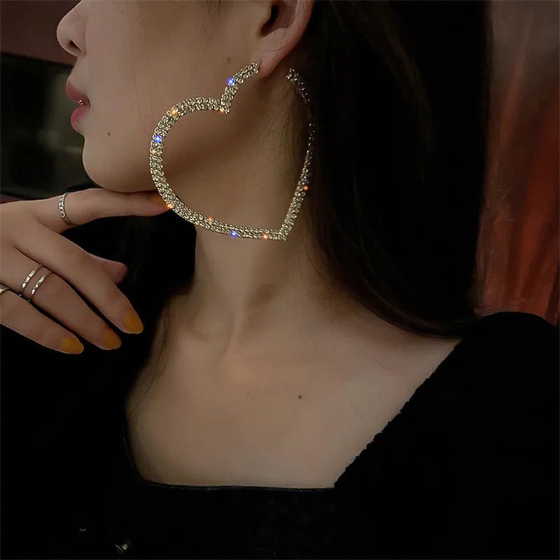 Janelle | Crystal Heart Earrings in first_variant_option1 | Elegant Women&