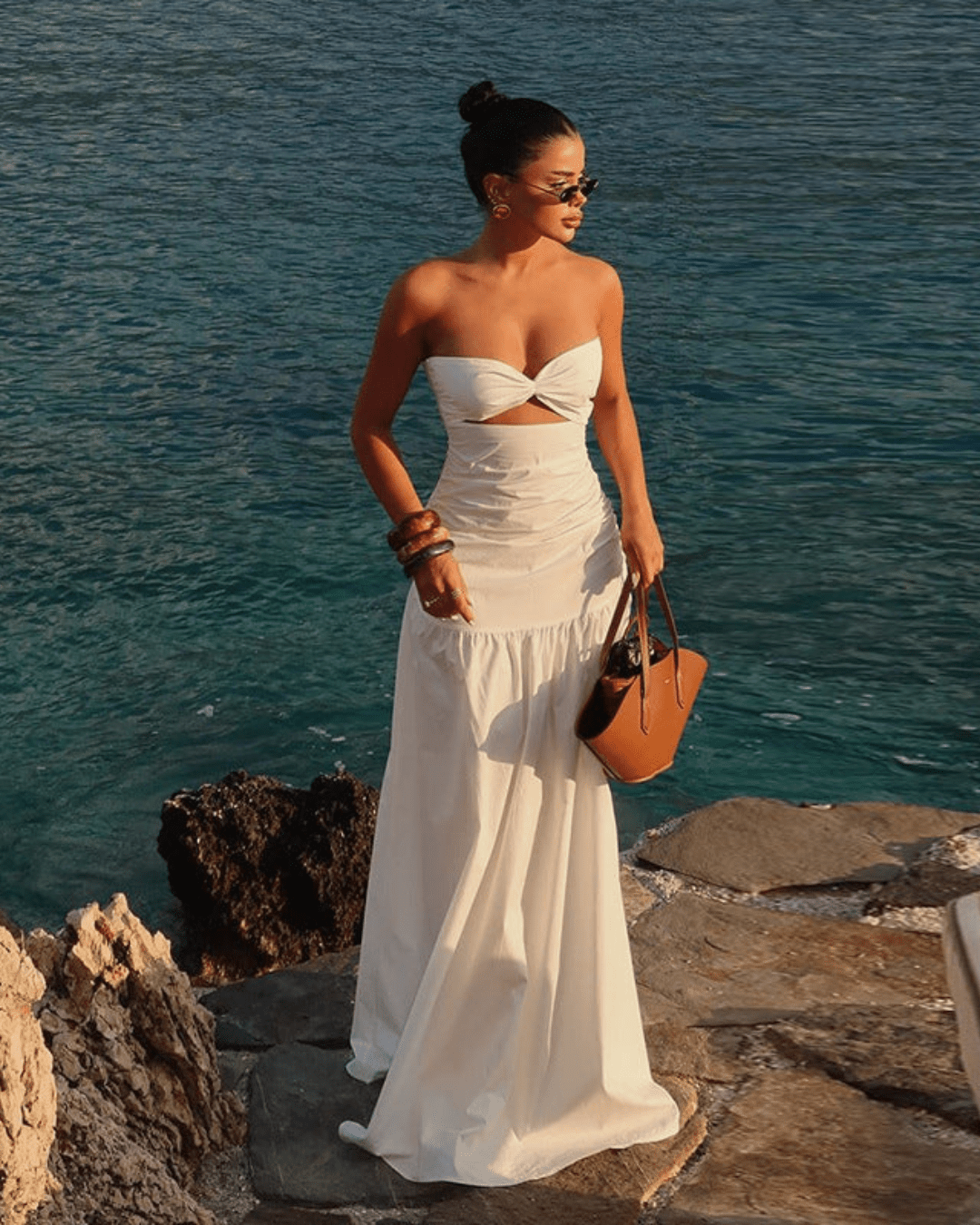Jemamimae | Strapless Cut - Out Maxi Dress in first_variant_option1 | Elegant Women&