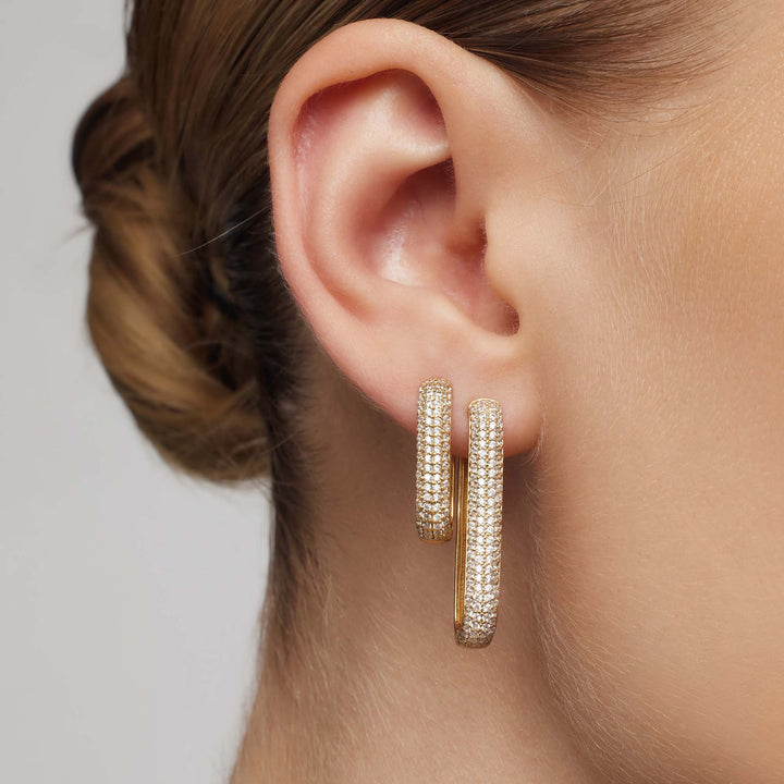 Jenavive | Sparkling Gold Hoops in first_variant_option1 | Elegant Women&