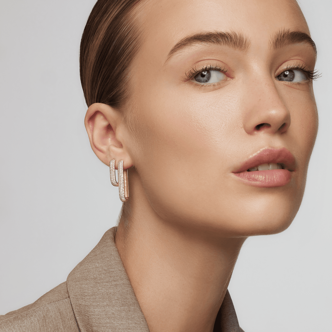 Jenavive | Sparkling Gold Hoops in first_variant_option1 | Elegant Women&