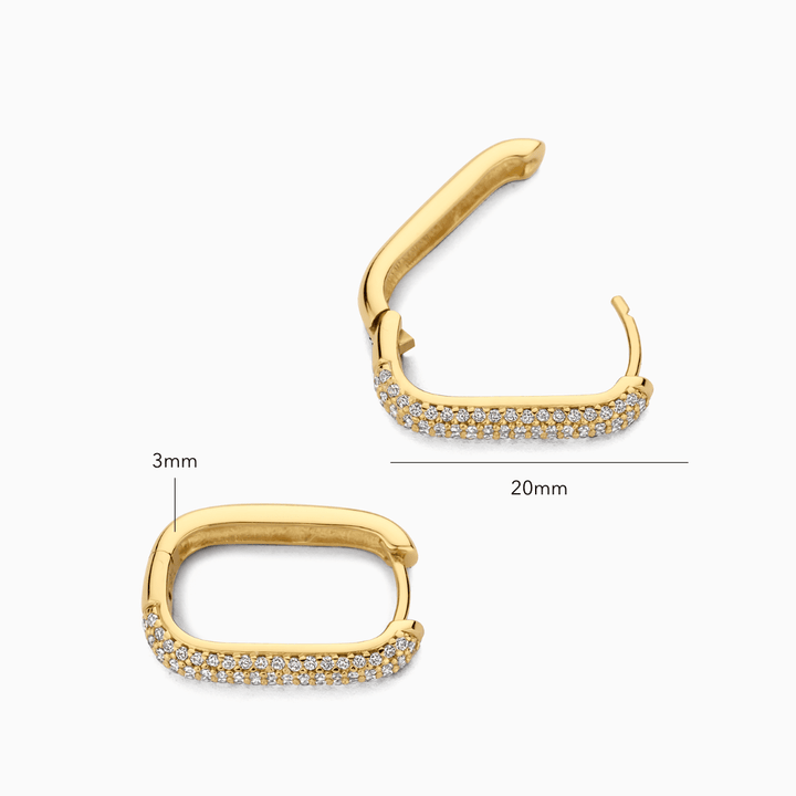 Jenavive | Sparkling Gold Hoops in first_variant_option1 | Elegant Women&