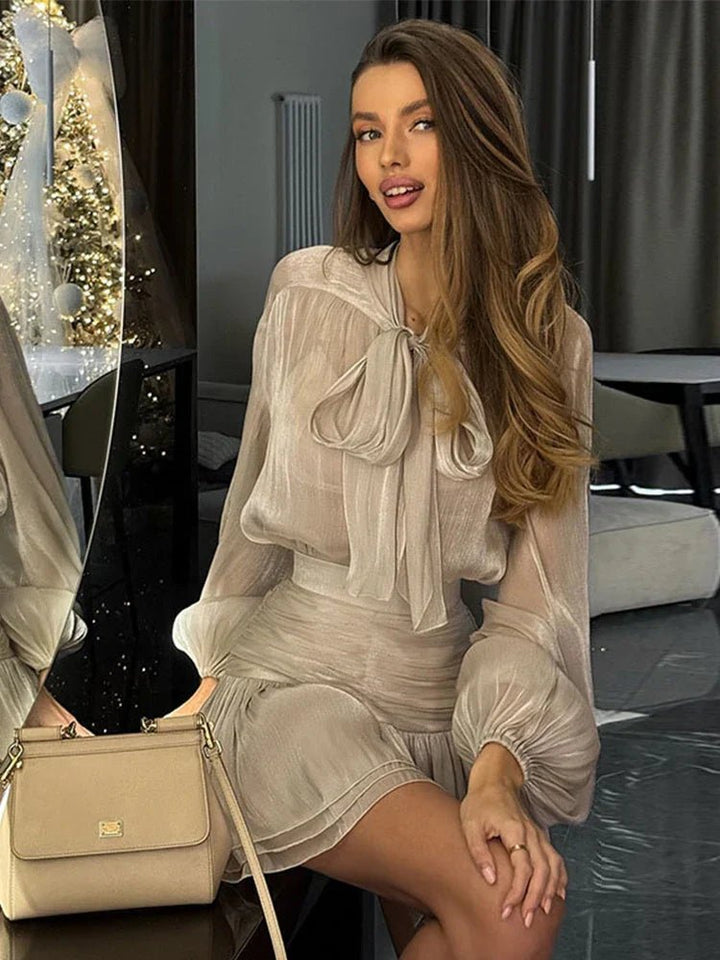 Jill | Graceful Sheer Dress in first_variant_option1 | Elegant Women&