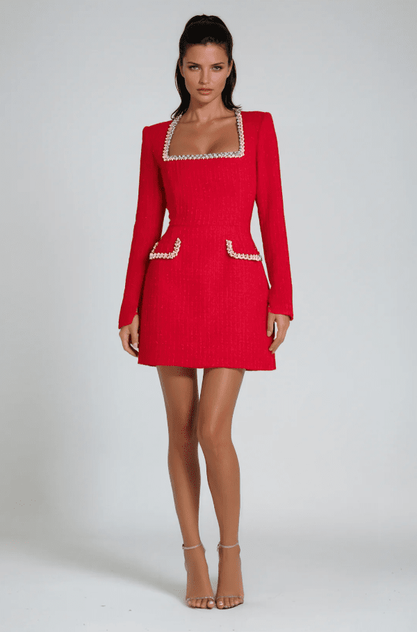 Jolene | Tweed Mini Dress in first_variant_option1 | Elegant Women&