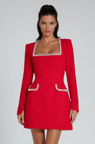 Jolene | Tweed Mini Dress in first_variant_option1 | Elegant Women&