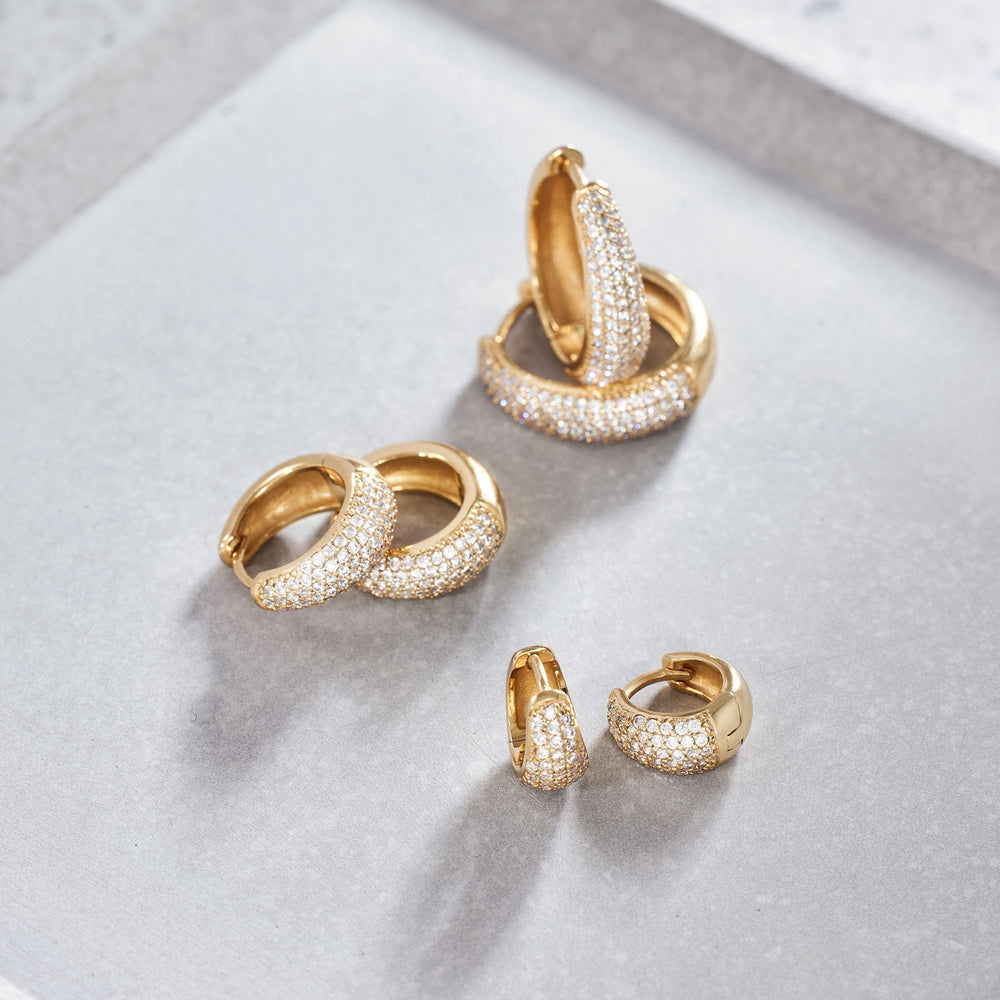 Joscelyne | Shimmering Pavé Hoops in first_variant_option1 | Elegant Women's Dress - Maeve The Label